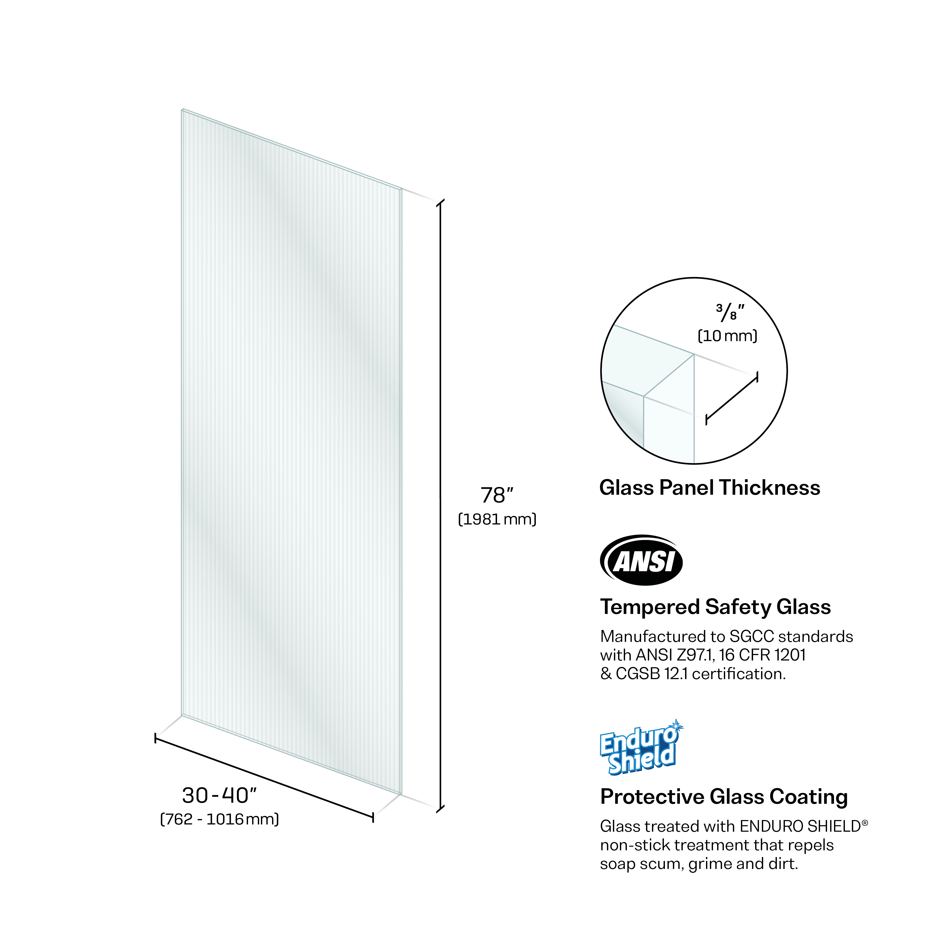 Tempered Glass Fixed Panel